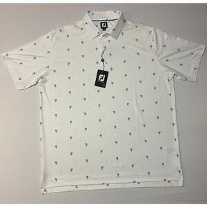 NWT FootJoy Polo Shirt Mens 2XL White Cactus Print Moisture Wicking Golf
